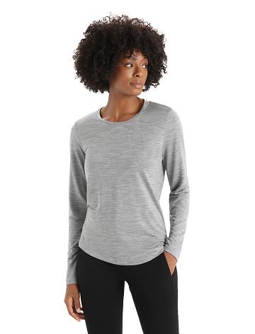 Metro Heather Women's Icebreaker Merino Sphere II T-Shirt Long Sleeve | USA 1643AHKP